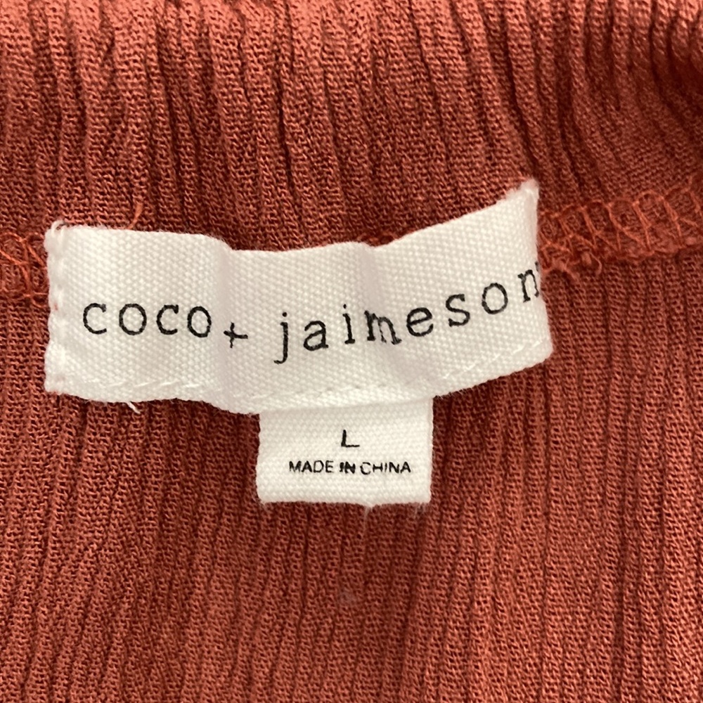 Coco + Jaimeson Size L Boho Apricot Color Midi Dr… - image 7